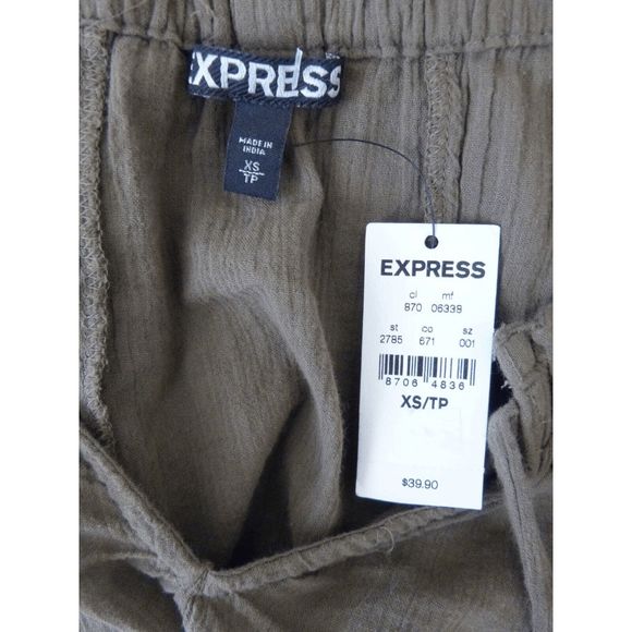 NEW Women's Size X-Small EXPRESS Blouse 3/4 Sleeve Bohemian Green 870-06338 - Picture 5 of 5